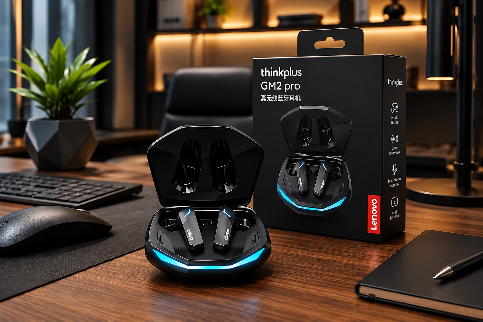 Fone Lenovo Gamer Gm2 Pro